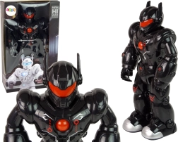 Interaktivní černý robot se světly a zvuky