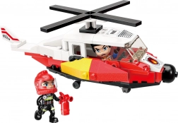 Záchranný vrtulník QMAN MINE CITY FIRE LINE – stavebnice 91 dílků