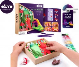 okto modelování – malý svět v rámečku skřítek 21 × 21 cm