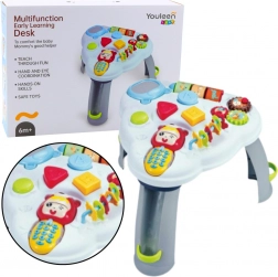 Interaktivní trojúhelníkový edukační stolek s telefonem, světly a zvuky