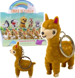 Přívěsek na klíče lama s LED svítilnou a zvukem