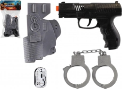 Vojenská sada plastových pistolí na setrvačník s doplňky