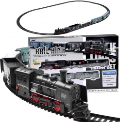 Elektrická železnice s lokomotivou a vagóny