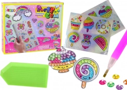 Sada na diamantové malování – barevné samolepky se sladkostmi