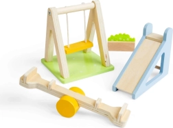 Bigjigs Toys dřevěné venkovní hřiště do domečku pro panenky