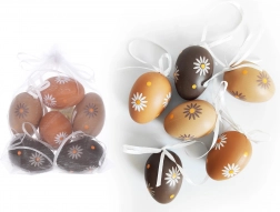 Dekorační plastové malované vajíčko 6 cm, 6 ks