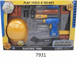 Dětská sada nářadí s helmou, 42 ks