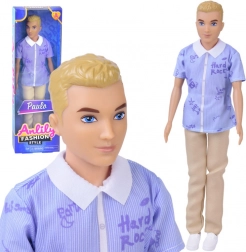 Anlily panenka chlapec blond v košili a světlých kalhotách