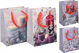 Vánoční dárková taška S 18 × 23 × 10 cm – papírová, s pevnými uchy