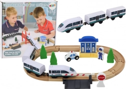 Dřevěná vláčkodráha s mostem a policejní stanicí 3,2 m