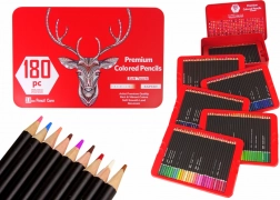 Sada Malého Umělce v Kovovém Boxu 180 Ks Akvarelek