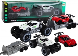 Off-road auto s přívěsem a sportovním autem sada