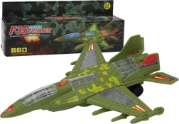 Vojenská stíhačka se světly a zvuky – zelená