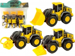 Sada tří žlutých stavebních vozidel
