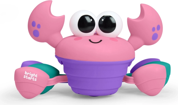 Bright Starts hudební a multisenzorický lezoucí krab Rockin' Crawling Crab růžový