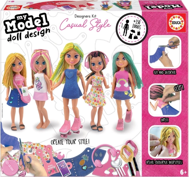 Kreativní sada EDUCA My Model Doll Design: ležérní styl