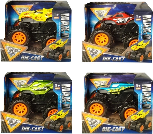 Kovové terénní auto na setrvačník