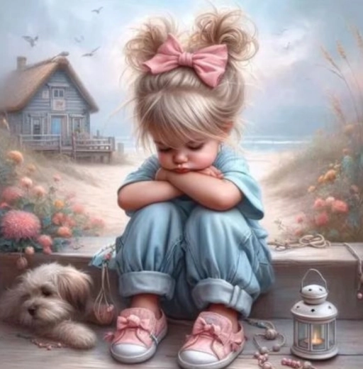 Malování podle čísel – uražená dívka 40 × 50 cm