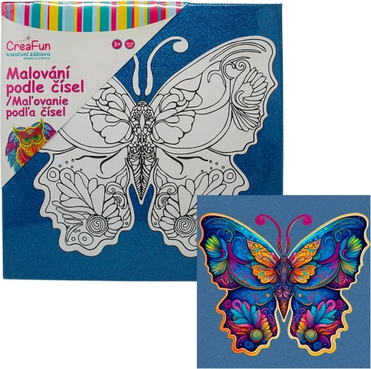 Sada na malování na plátno – motýl 30 × 30 cm