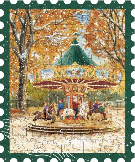 RoboTime dřevěné puzzle podzimní kolotoč (200 dílků)