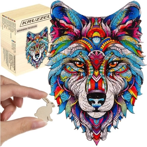 Dřevěné puzzle KRUZZEL – vlk 170 dílků
