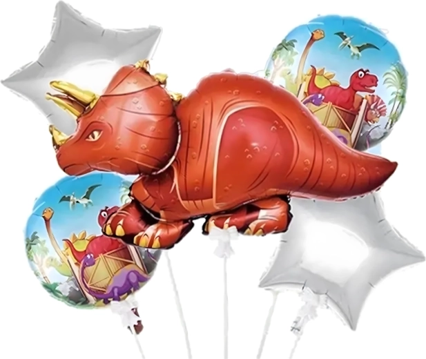 Sada narozeninových balónků dinosaurus 5 ks