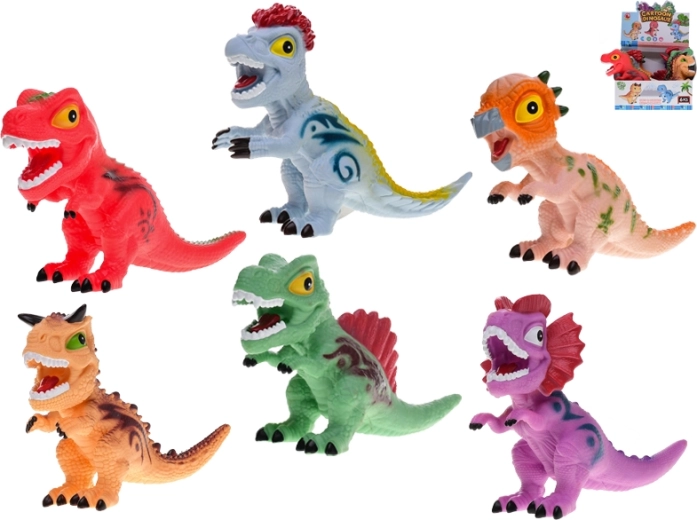 Barevný pískací dinosaurus 22,5 cm