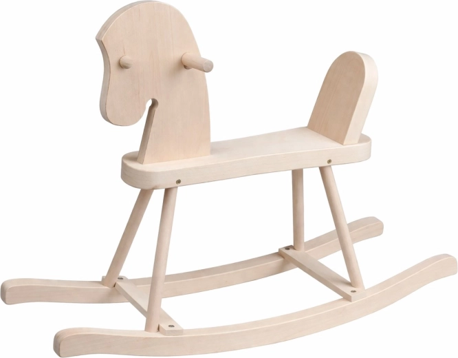 Dřevěný houpací koník pro děti BABY MIX – přírodní