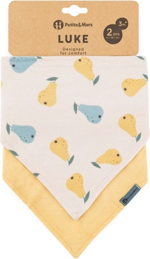 Petite&Mars bandana bryndáky Luke, 2 ks – Beige pears a intense ochre
