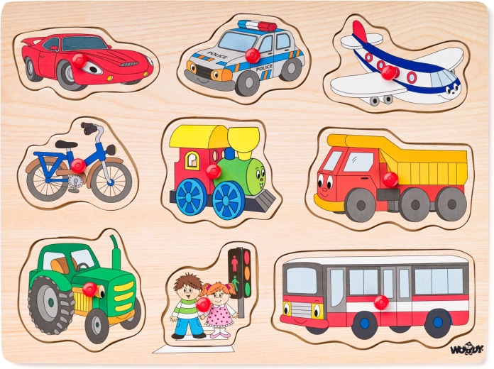 Puzzle na desce dopravní prostředky