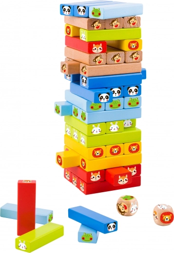 Dřevěná hra Jenga Zvířata TOOKY TOY