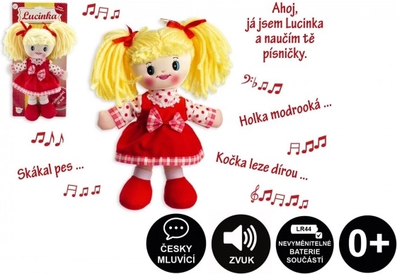 Hadrová panenka Lucinka 30 cm zpívající česky