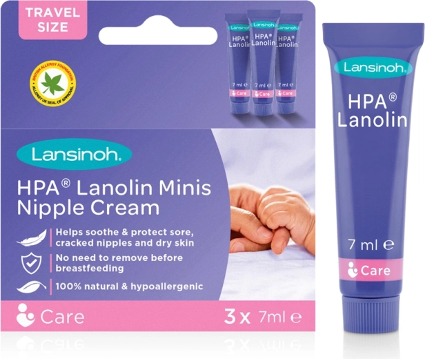 Lansinoh HPA lanolinový krém na bradavky Minis 3×7 ml