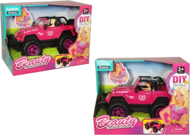 Terénní auto s mini panenkou - 1 kus
