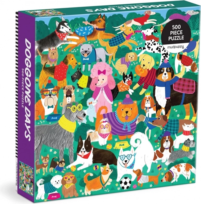 Mudpuppy rodinné puzzle Psí den v parku 500 dílků