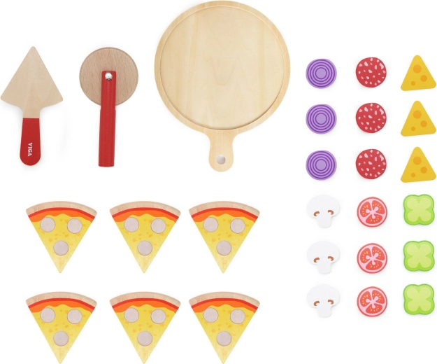27dílná dřevěná sada pro pizzerii doma