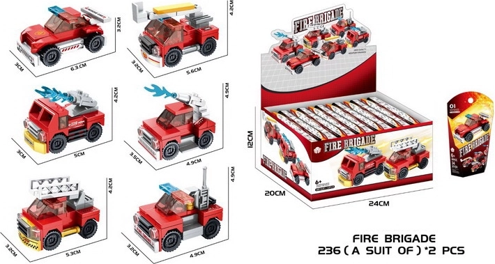 Stavebnice hasičské auto mini