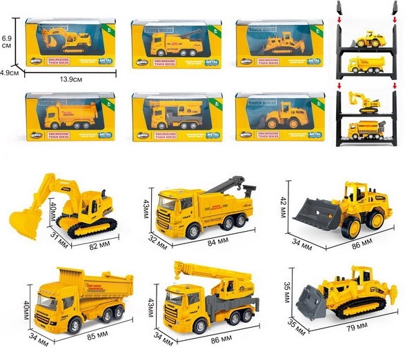 Kovové stavební auto 8,5 cm