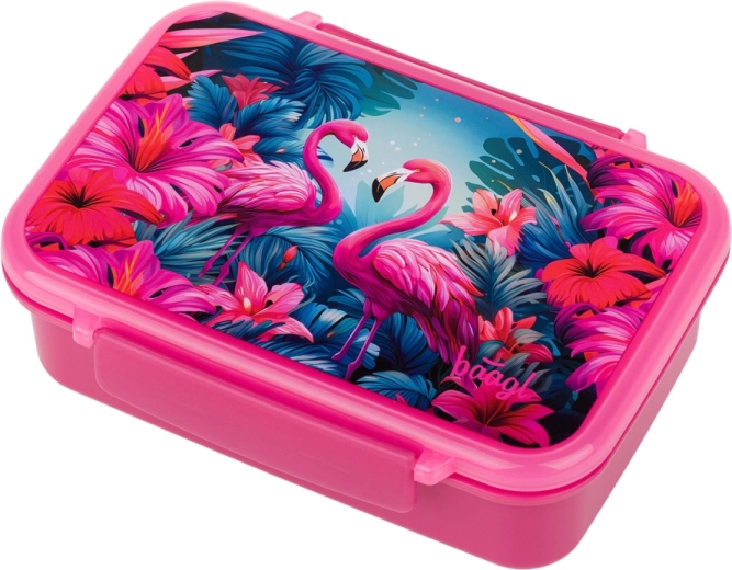 Baagl box na svačinu s přihrádkami Flamingo