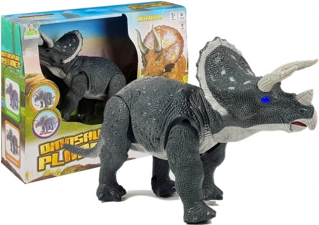 Velký Šedý Bateriový Triceratops Dino