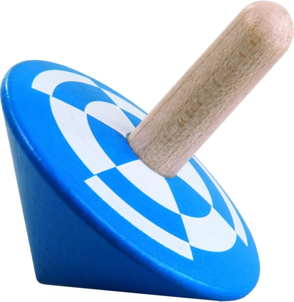 DETOA dřevěná točící káča – modrá