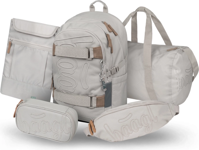 Baagl set 5 Skate Mist – školní batoh, penál, sportovní taška, ledvinka a obal na notebook