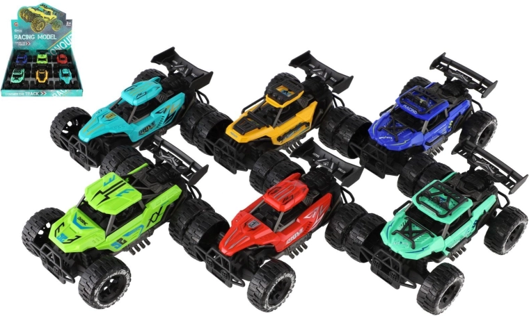 Terénní auto Off-Road na setrvačník 11 × 16 cm (6 ks v boxu)