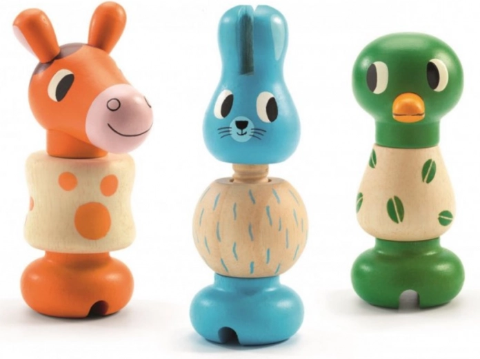 Dřevěná šroubovací zvířátka Djeco