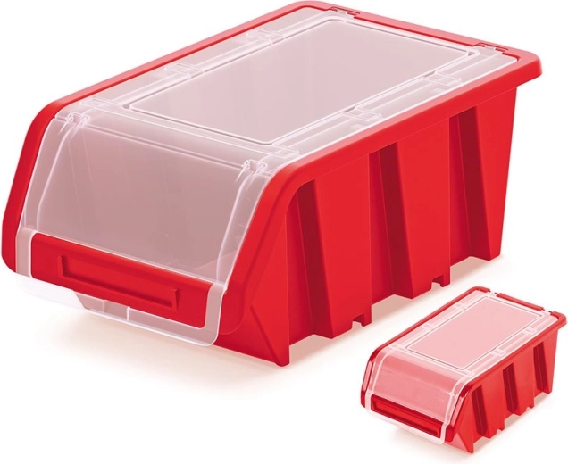 Plastový uzavíratelný úložný box TRUCK PLUS 49 × 29,8 × 21 cm, červený