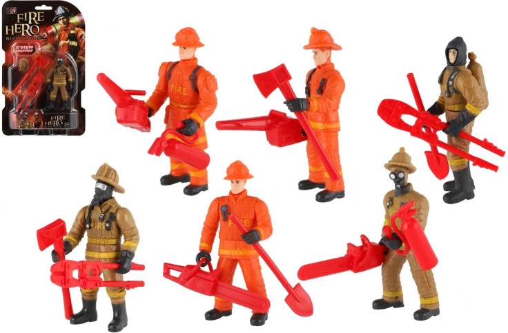 plastová figurka hasiče 10 cm s doplňky
