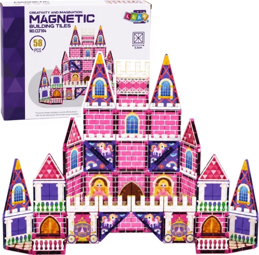 Magnetické stavební dílky zámek pro princeznu 58 dílů