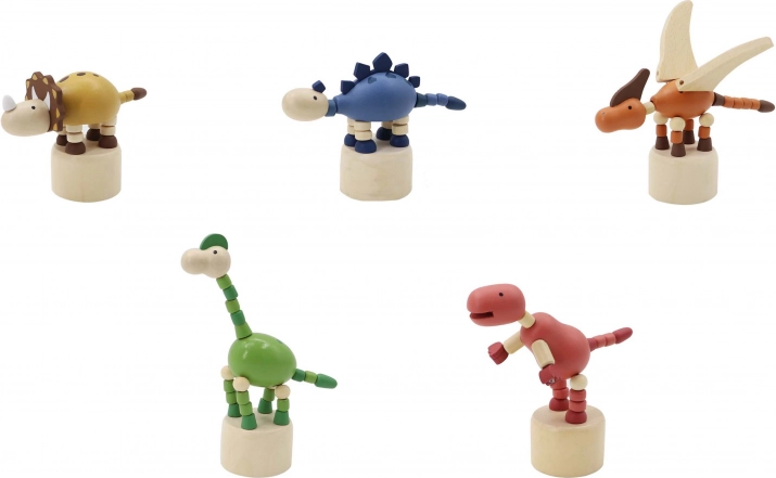 Dřevěný mačkací dinosaurus