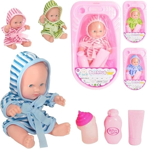 Lalka bobas ve vaničce s doplňky