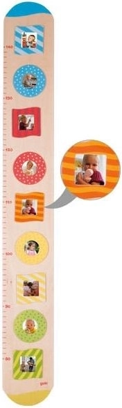 Goki dřevěný růstový metr s fotorámečky